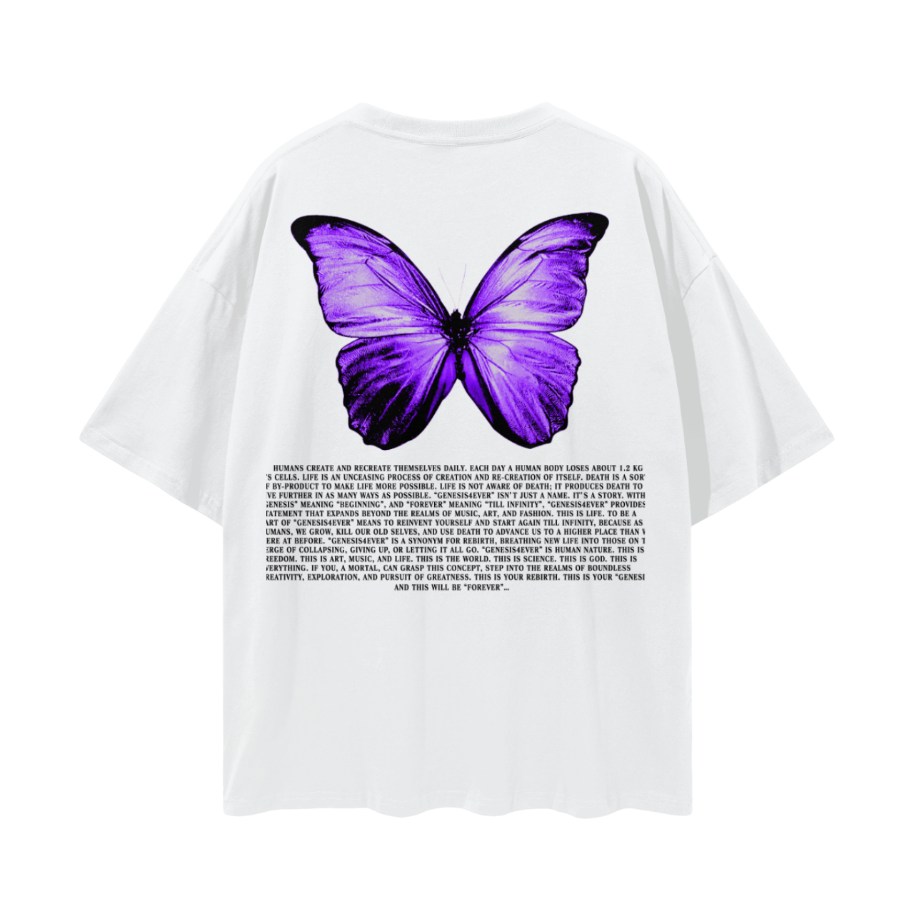 "GENESIS4EVER" BUTTERFLY KANJI OVERSIZED T-SHIRT (WHITE)