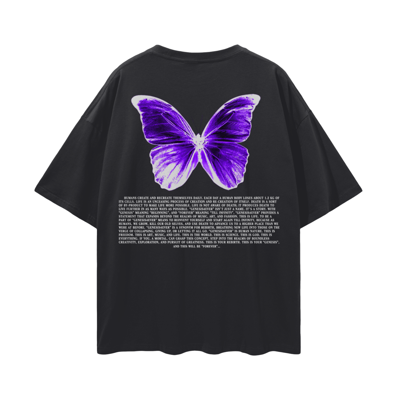 "GENESIS4EVER" BUTTERFLY KANJI OVERSIZED T-SHIRT (BLACK)