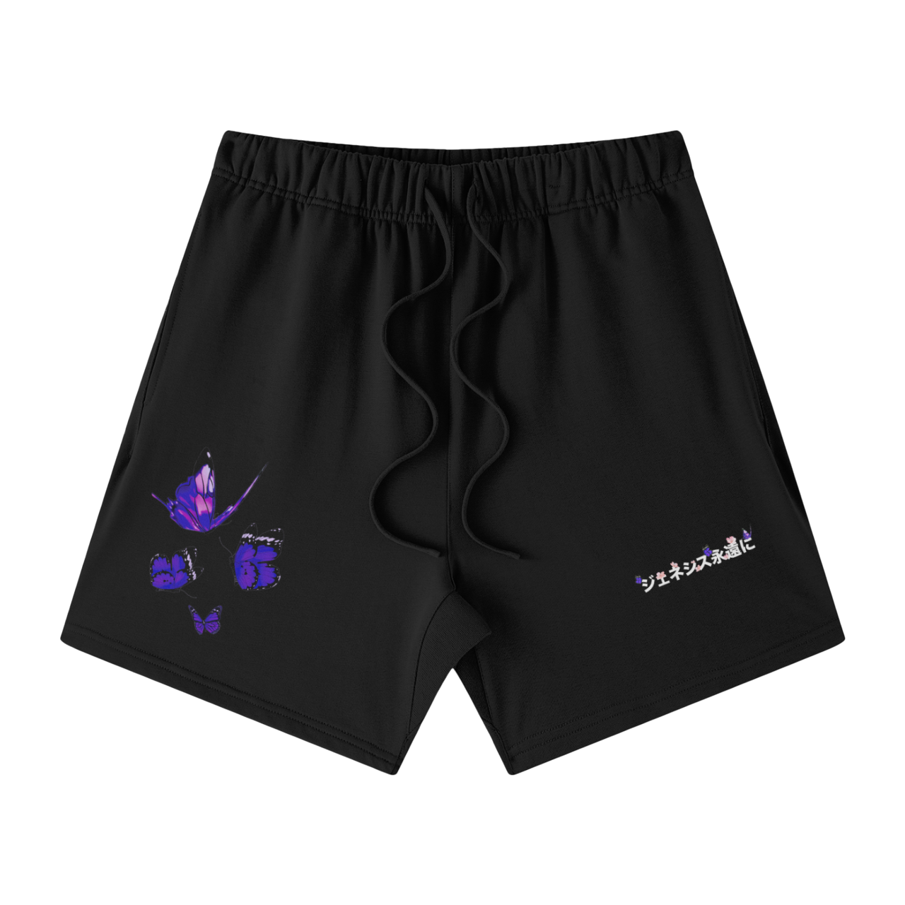 "GENESIS4EVER" BUTTERFLY KANJI SHORTS (BLACK)