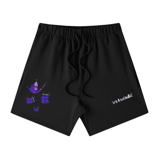 "GENESIS4EVER" BUTTERFLY KANJI SHORTS (BLACK)