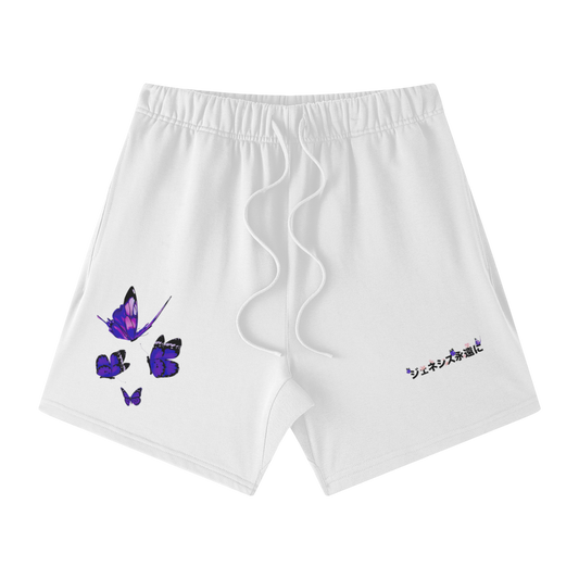 "GENESIS4EVER" BUTTERFLY KANJI SHORTS (WHITE)