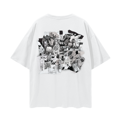 "GENESIS4EVER" MANGA FONT OVERSIZED T-SHIRT (WHITE)