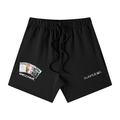 "GENESIS4EVER" MANGA FONT SHORTS (BLACK)